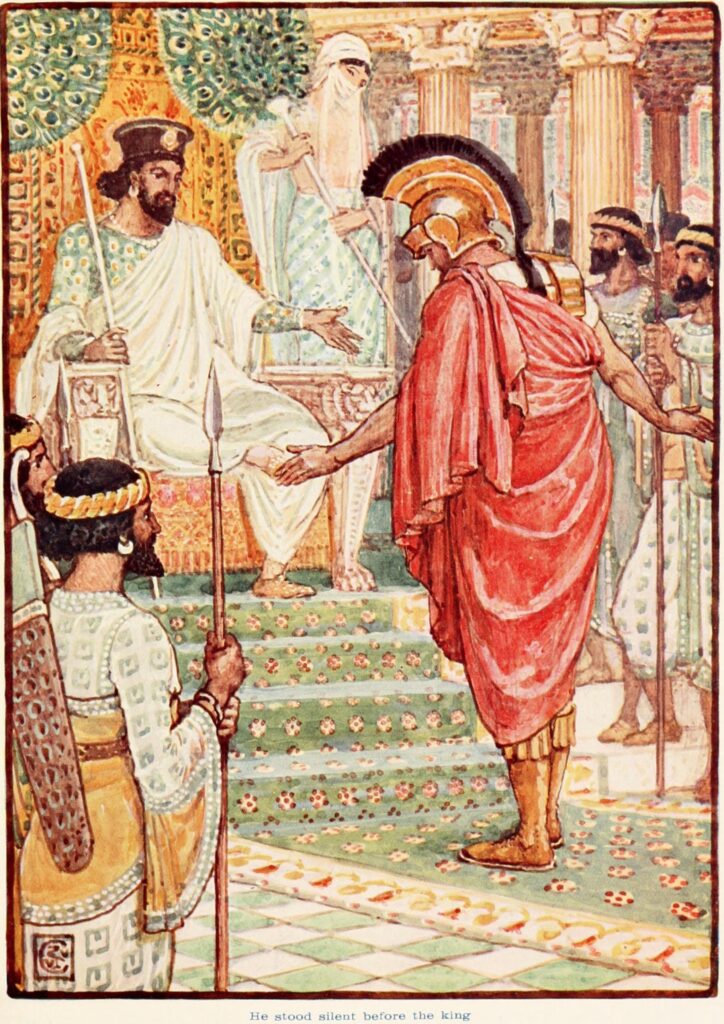 He stoods silent before King - Walter Crane Tablo