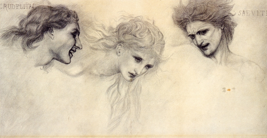 Head Study for The Masque of Cupid – Edward Burne-Jones Tablo