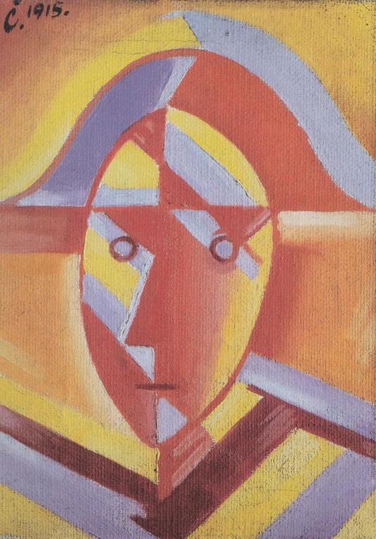 Head in a napoleonic hat (1915) - Josef Čapek Tablo