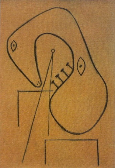 Head in red background (1930) - Pablo Picasso Tablo