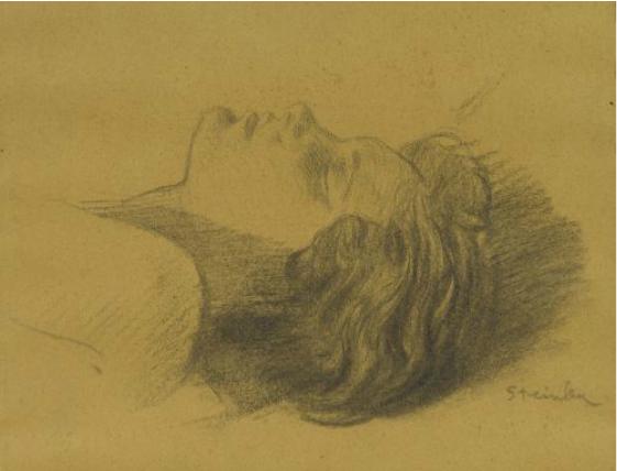 Head of Sleeping Woman – Théophile Steinlen Tablo