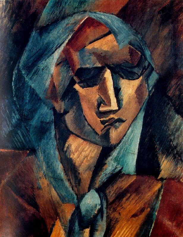 Head of a Woman (1909) - Georges Braque Tablo