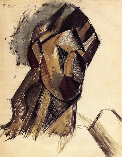 Head of a Woman (Fernande) (1909) - Pablo Picasso Tablo