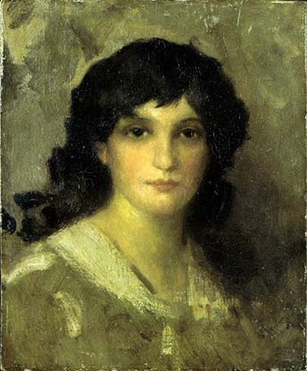 Head of a Young Woman (1890) - James McNeill Whistler Tablo