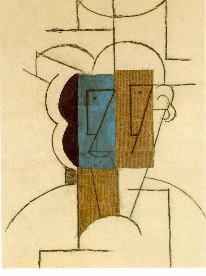 Head of a man with hat (1912) - Pablo Picasso Tablo