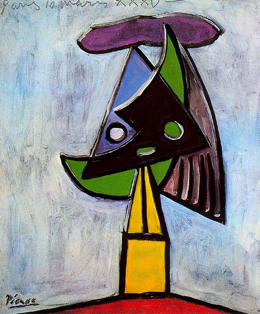 Head of a woman (Olga Picasso) (1935) - Pablo Picasso Tablo