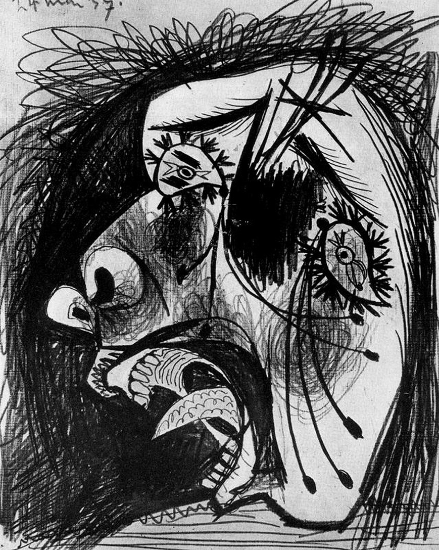Head of crying woman (1937) - Pablo Picasso Tablo