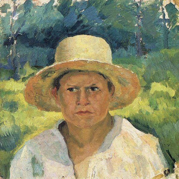 Head of the boy in a hat - Kazimir Malevich Tablo