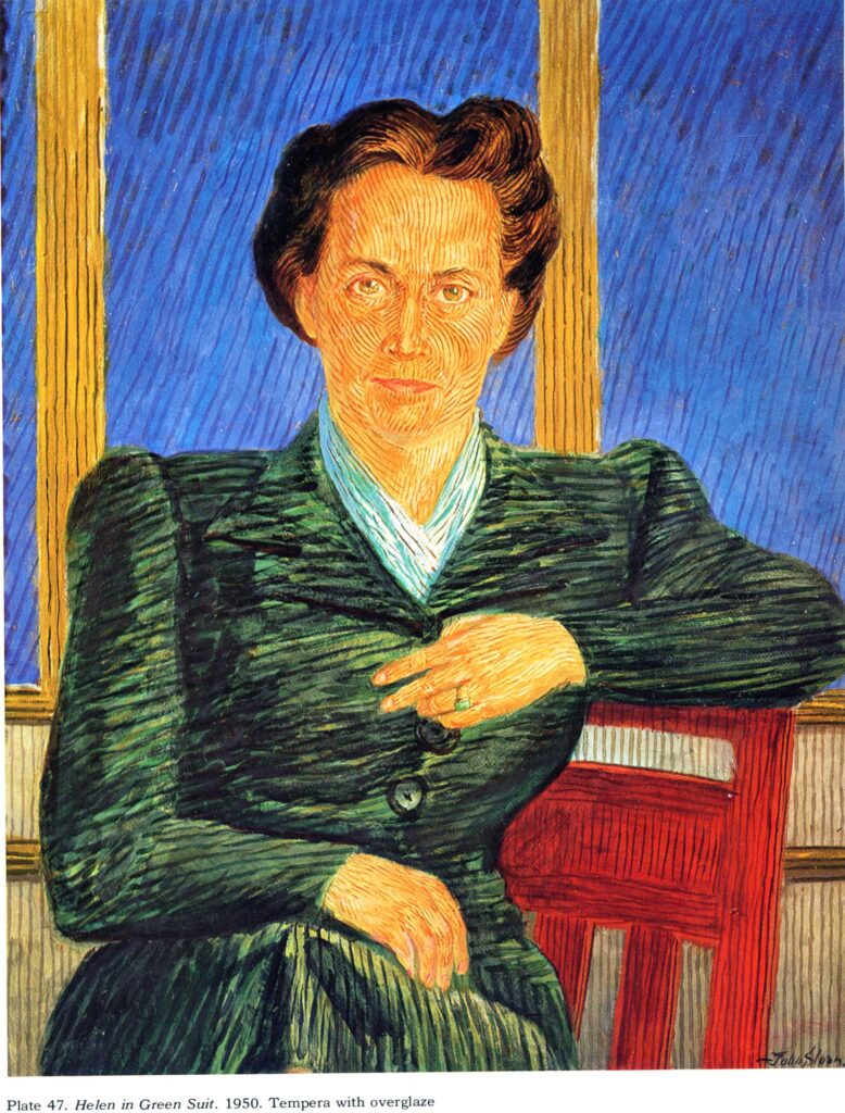 Helen in Green Suit (1950) - John French Sloan Tablo