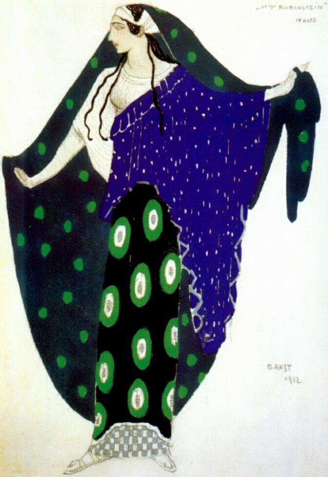 Helene de Sparte Ida Rubinstein in act IV (1912) – Léon Bakst Tablo