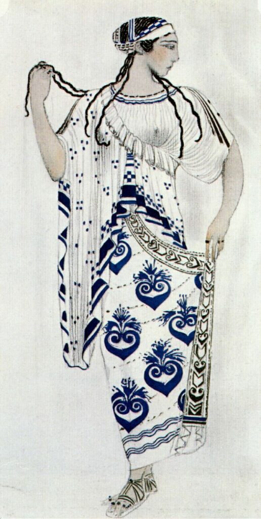 Helene de Sparte costume for Ida Rubinstein as Helene - Léon Bakst Tablo