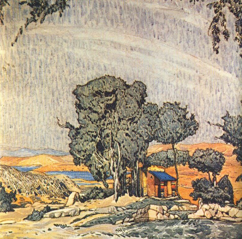 Helene de Sparte set design (1912) – Léon Bakst Tablo