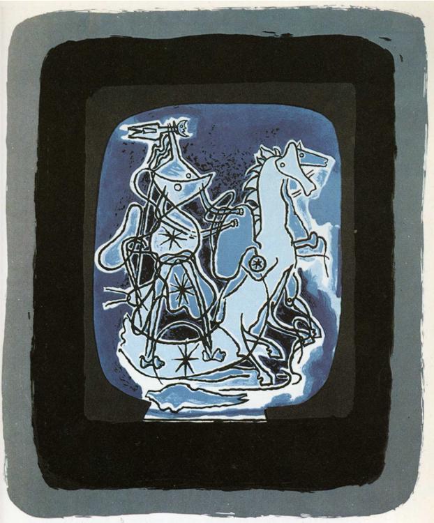 Helios V, Blue Violet (1948) - Georges Braque Tablo