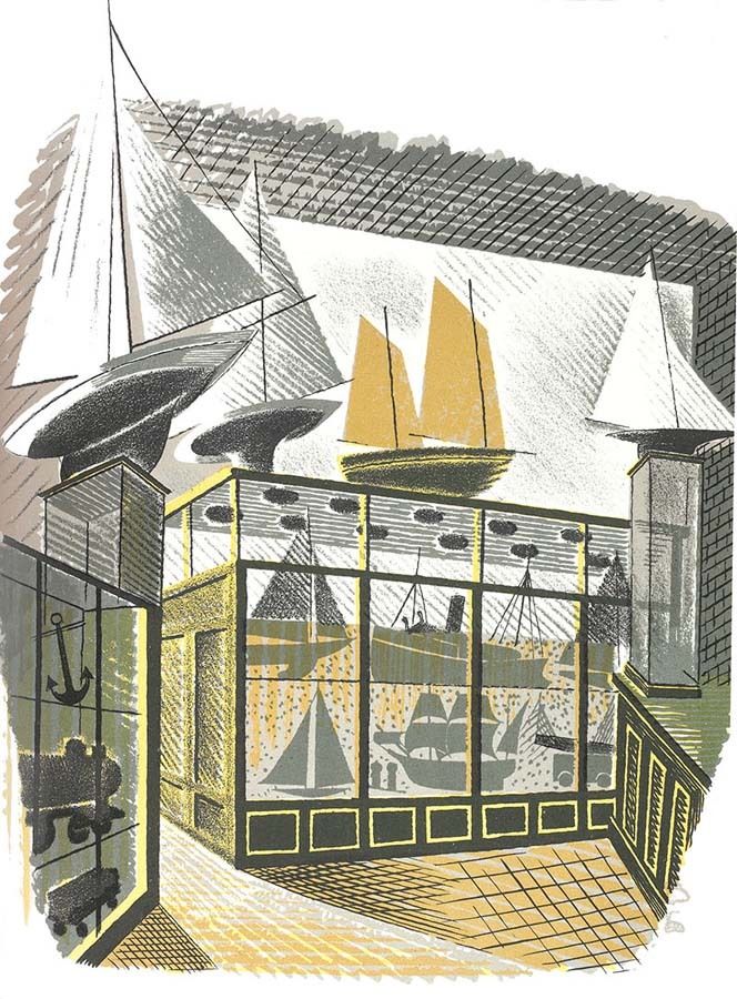 High Street. Model ships – Eric Ravilious Tablo