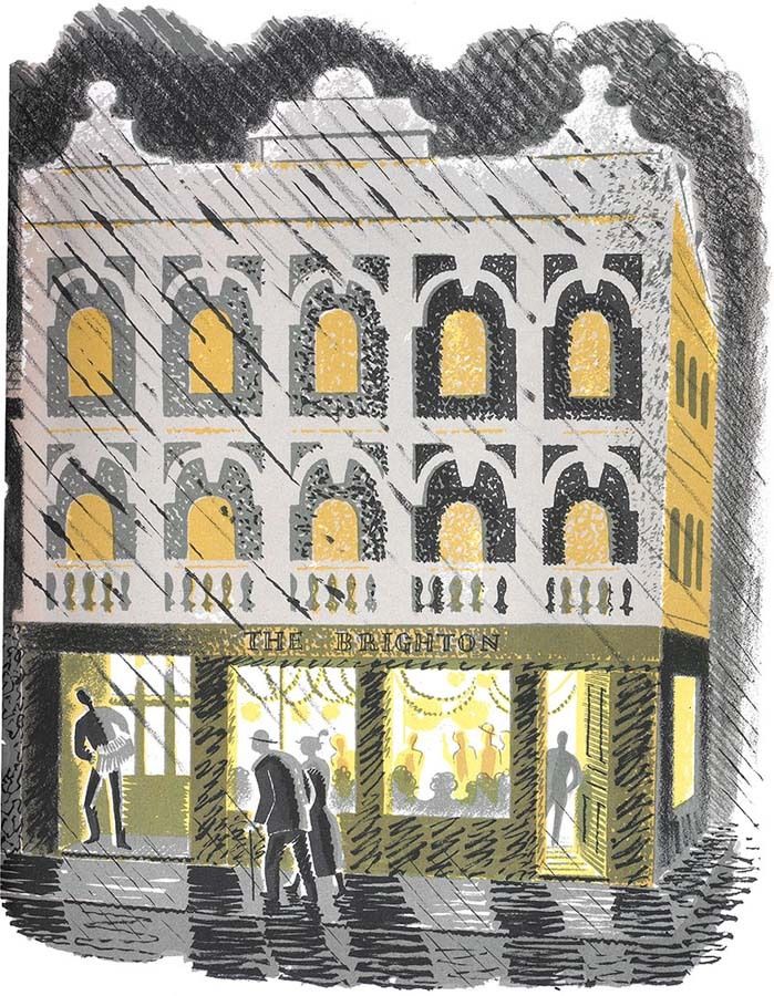 High Street. Public house – Eric Ravilious Tablo