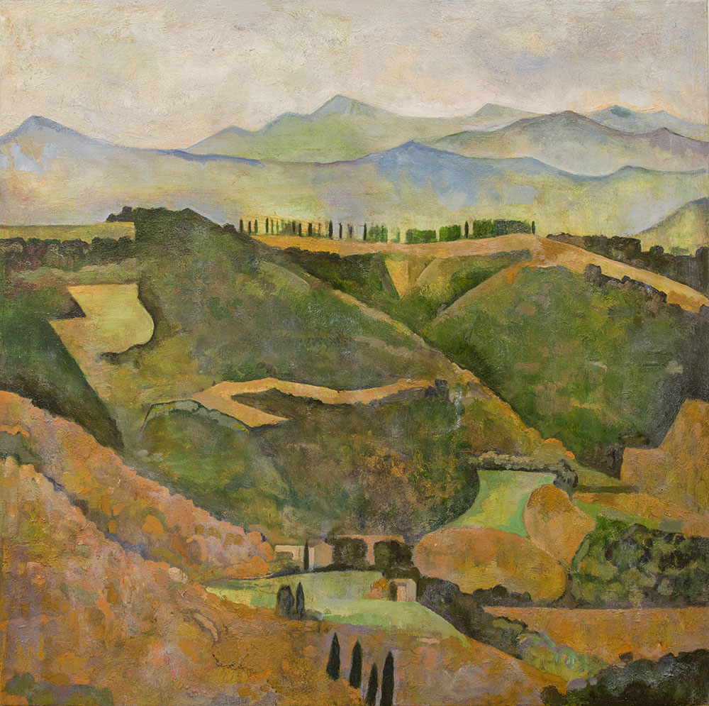 Hillside with Cypress Ridge – William Balthazar Rose Tablo