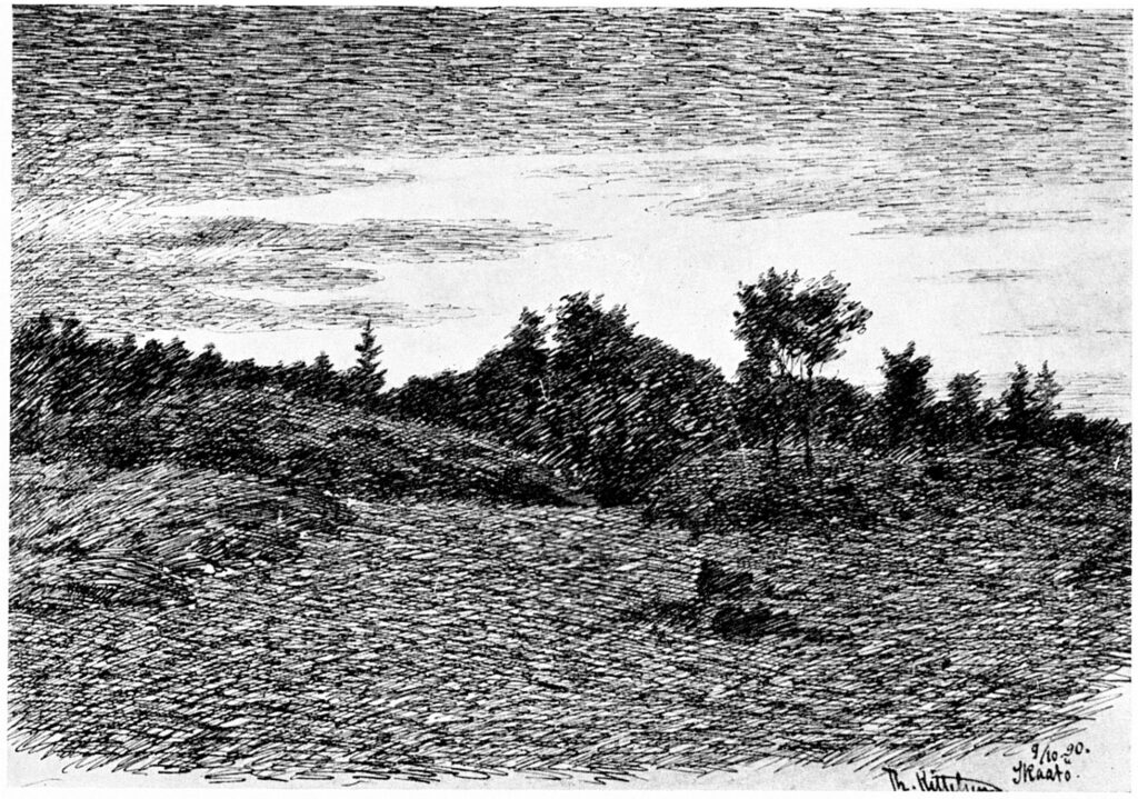 Hoestkveld Paa Skaatoey - Theodor Severin Kittelsen Tablo