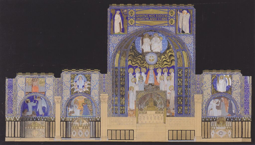 Holy Spirit Church in Düsseldorf, design for the choir wall (1907) - Koloman Moser Tablo