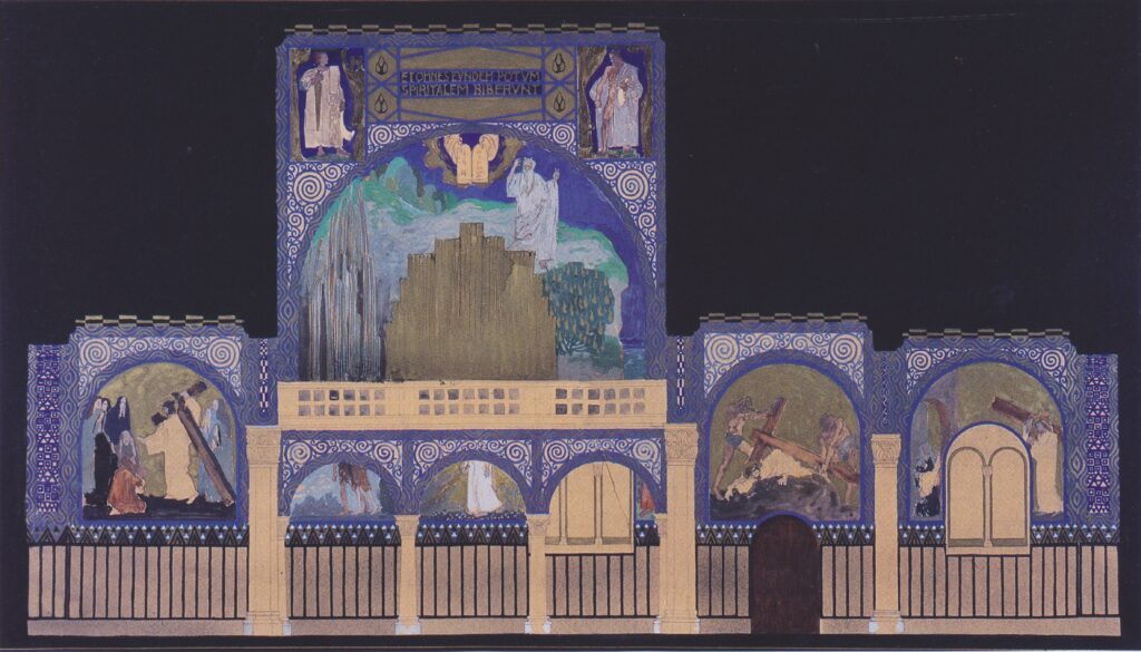 Holy Spirit Church in Düsseldorf, design for the entrance wall (1907) - Koloman Moser Tablo