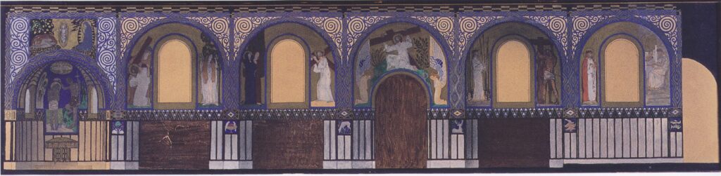 Holy Spirit Church in Düsseldorf, design for the left side wall with a baptistery (1907) - Koloman Moser Tablo