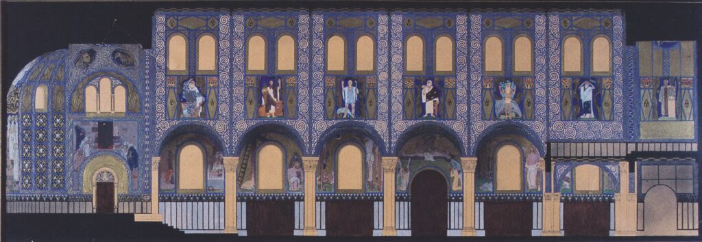 Holy Spirit Church in Düsseldorf, design for the right side wall (1907) – Koloman Moser Tablo