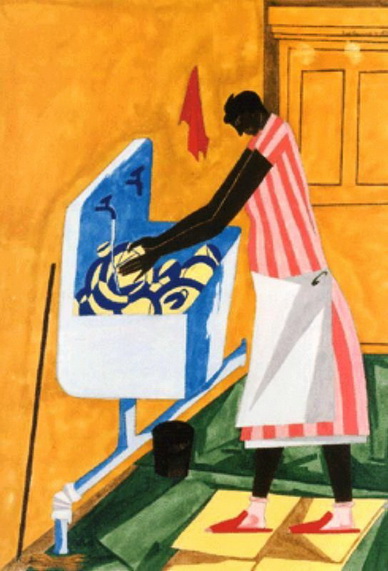 Home Chores (1945) – Jacob Lawrence Tablo