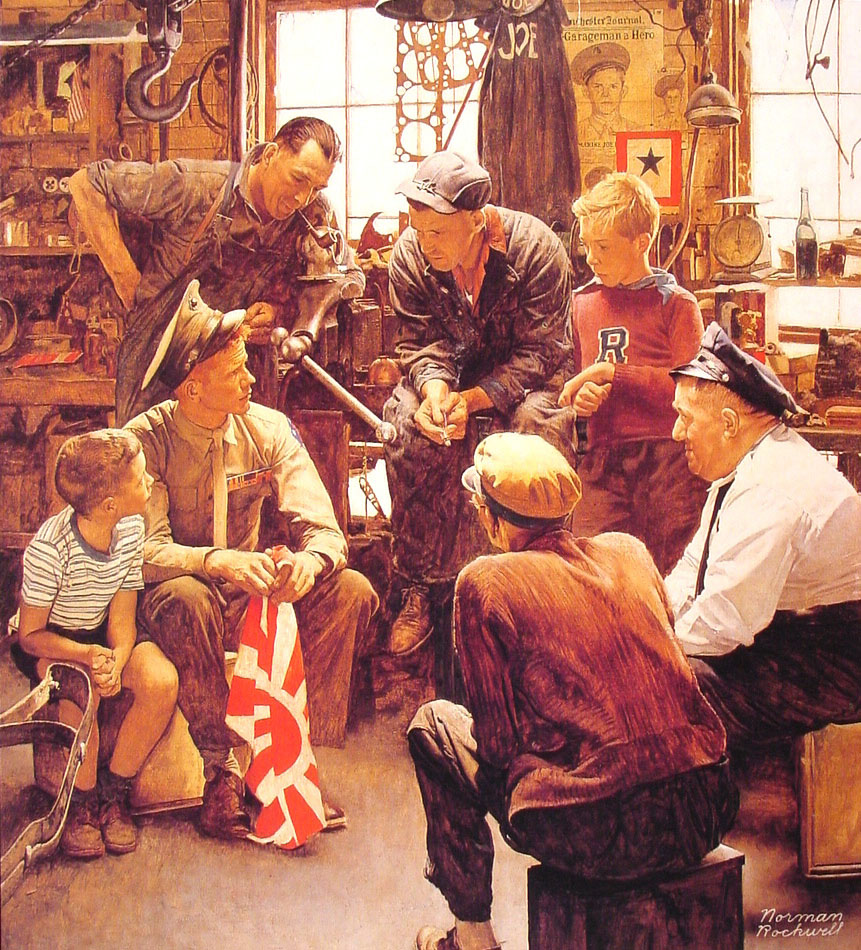 Homecoming Marine (1945) - Norman Rockwell Tablo