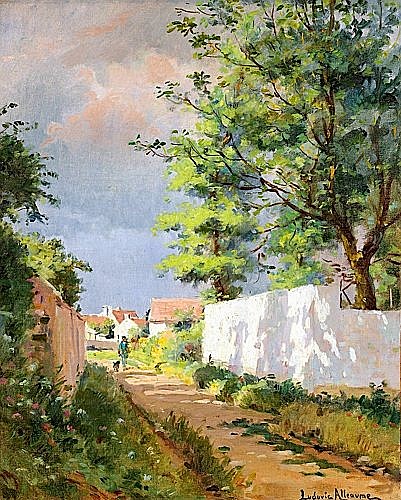 Homme Et Son Chien Dans Une Rue (1920) – Ludovic Alleaume Tablo