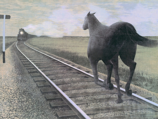 Horse and Train (1954) - Alex Colville Tablo