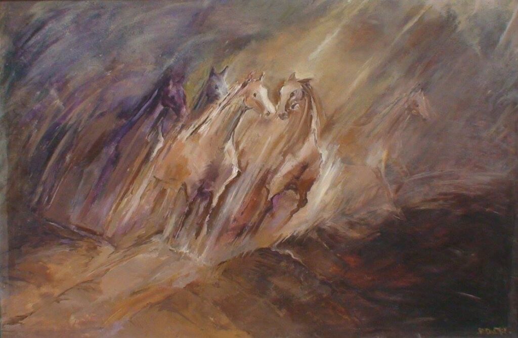 Horses Duststorm - Małgorzata Serwatka Tablo