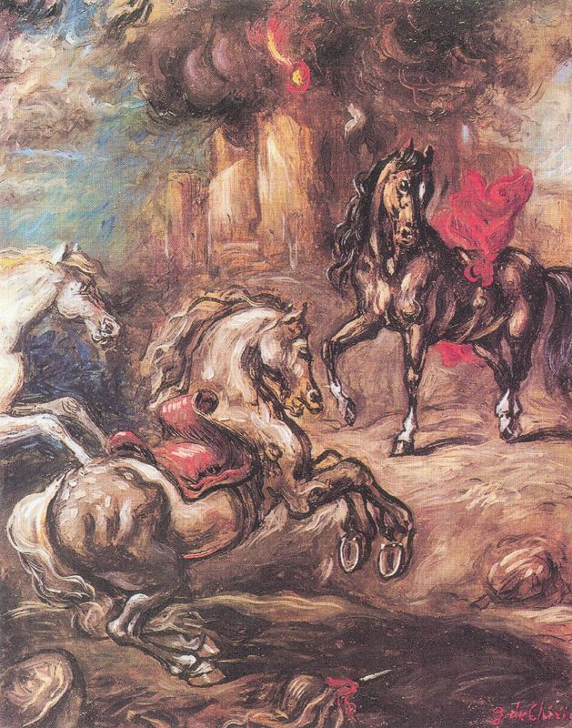 Horses on the run – Giorgio de Chirico Tablo
