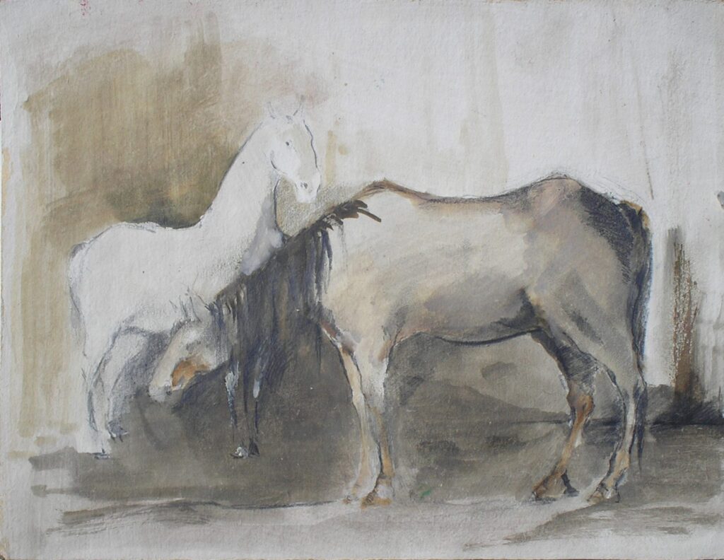 Horses whitegray II - Małgorzata Serwatka Tablo