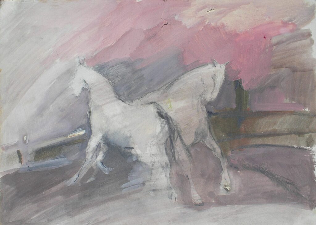 Horses whitepink - Małgorzata Serwatka Tablo