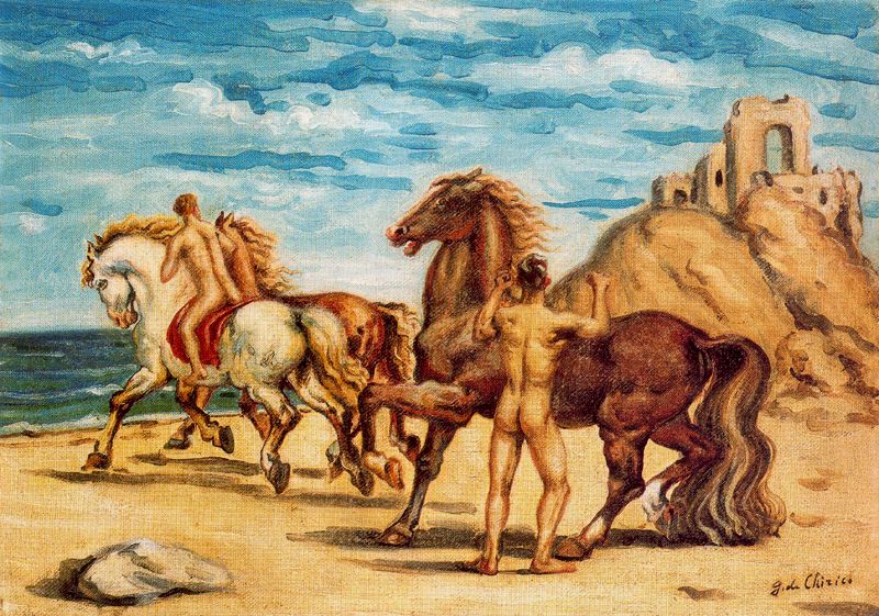 Horses with riders (1934) – Giorgio de Chirico Tablo