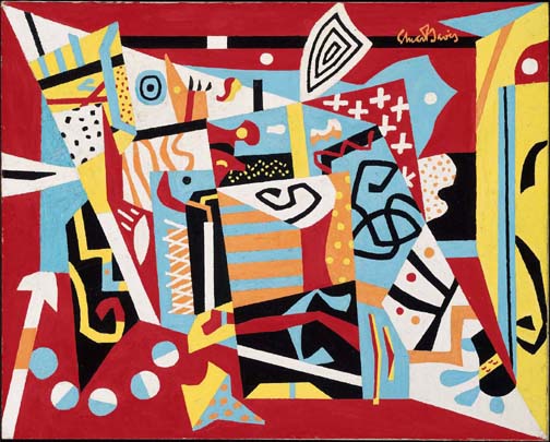 Hot Still Scape for Six Colors 7th Avenue Style (1940) - Stuart Davis Tablo