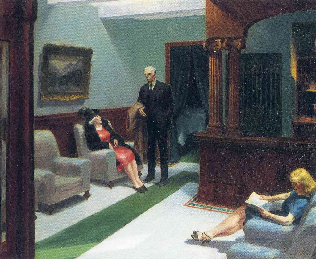Hotel Lobby (1943) - Edward Hopper Tablo