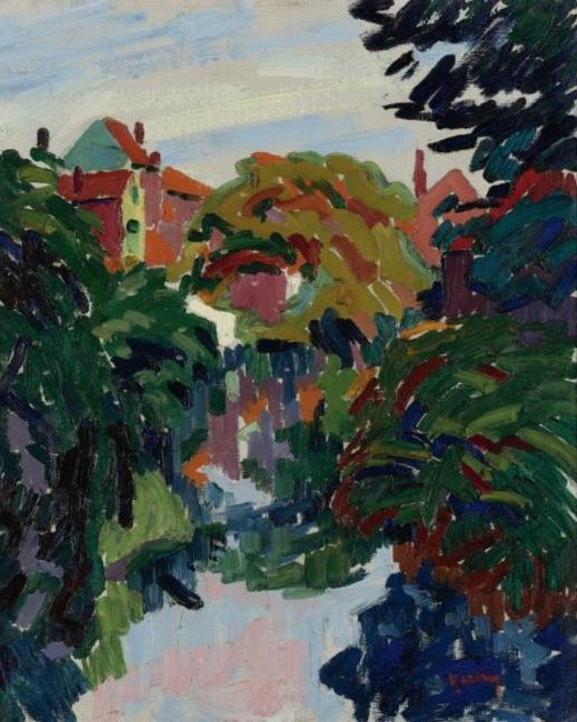 House at the Water (1905) - Auguste Herbin Tablo