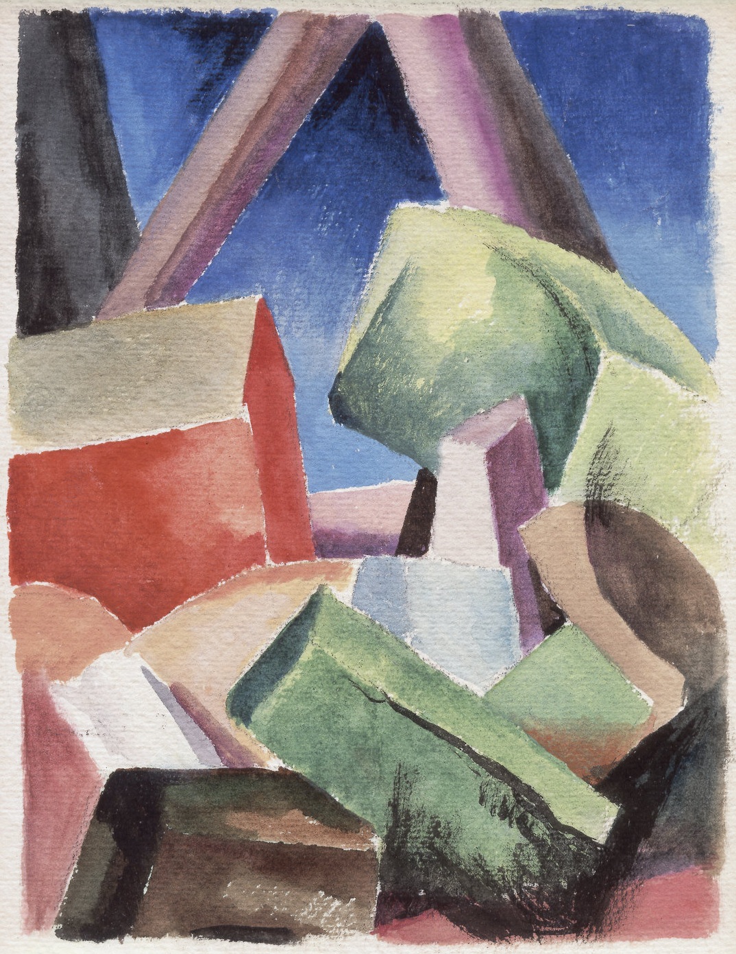 House in Cubist Landscape (1920) - Thomas Hart Benton Tablo