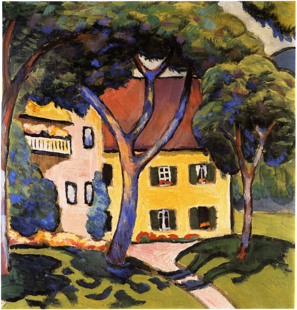 House in a Landscape - August Macke Tablo