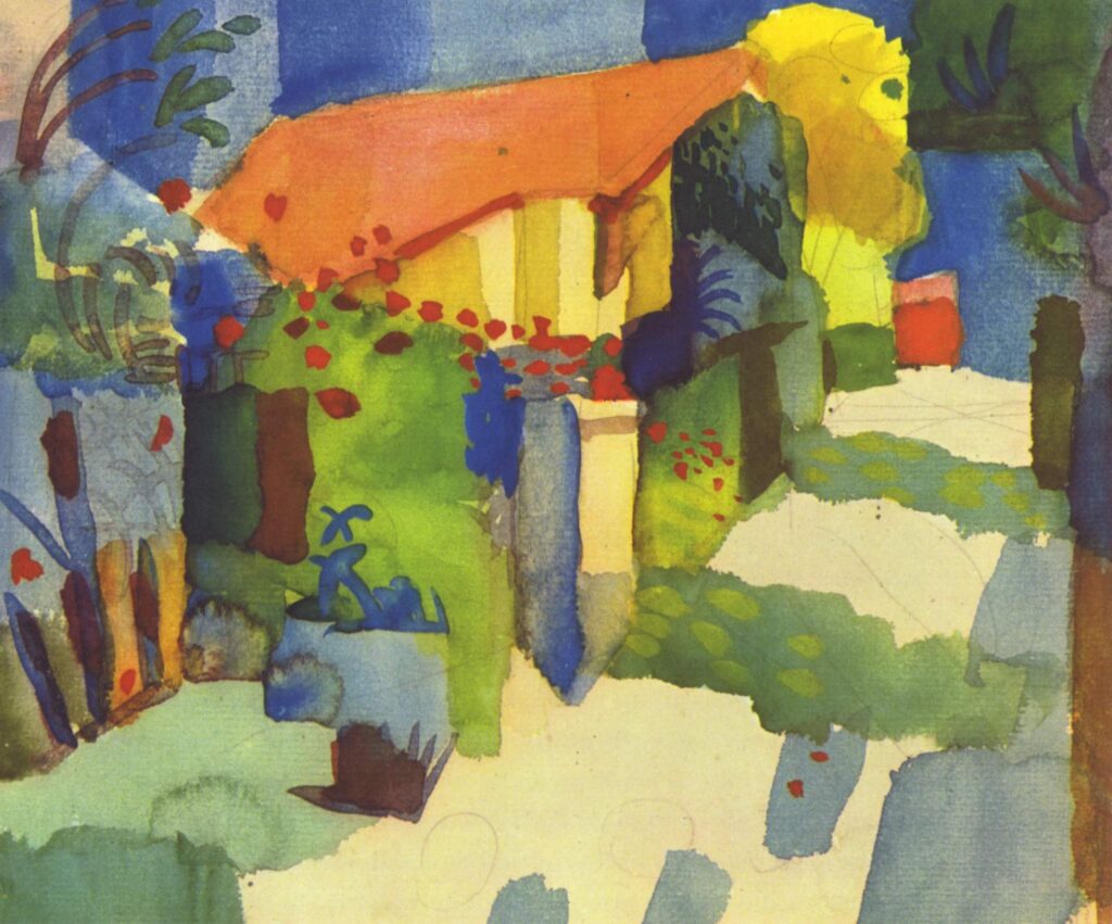 House in the garden (1914) - August Macke Tablo