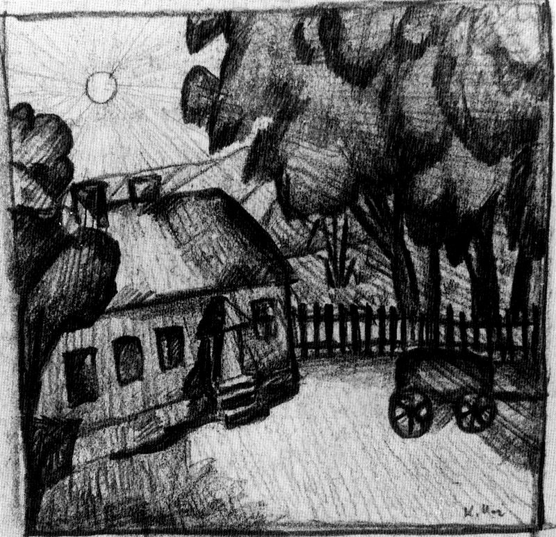 House in the wall (1911) - Kazimir Malevich Tablo