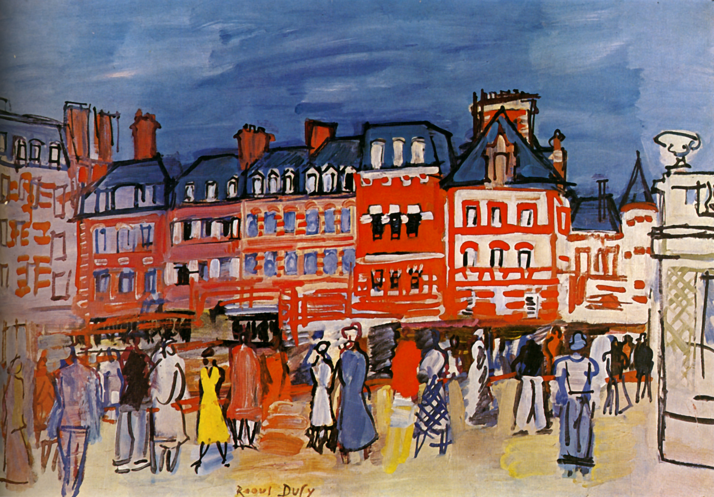 Houses in Trouville (1933) - Raoul Dufy Tablo