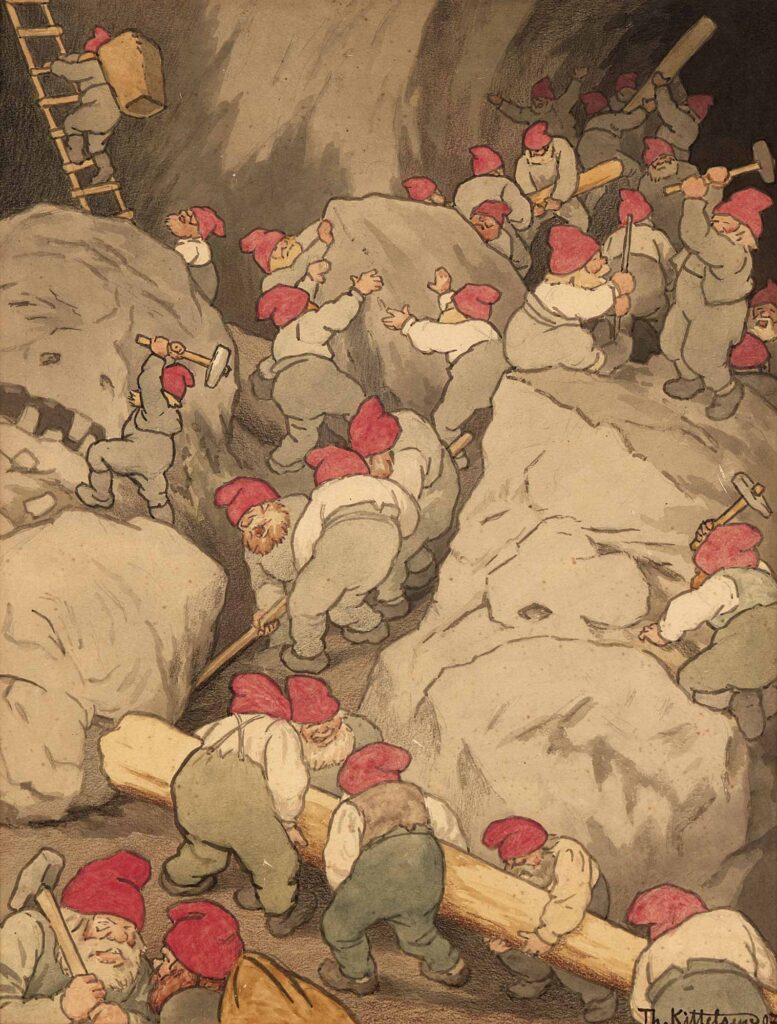 I Tomtegruvan (1907) - Theodor Severin Kittelsen Tablo