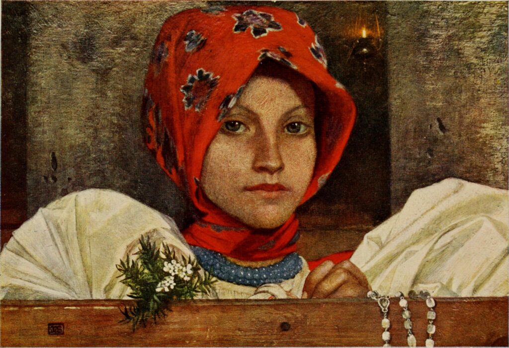 IN CHURCH AT VAZSECZ (1909) - Marianne Stokes Tablo