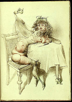 Illustration for Oeillades ciselées en branche (Glances Cut on the Branch) (1939) – Hans Bellmer Tablo