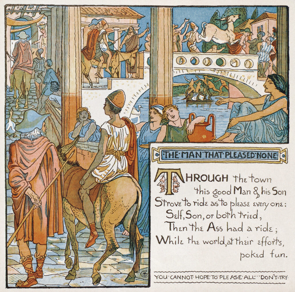 Illustration for The Man That Pleased None (1887) - Walter Crane Tablo