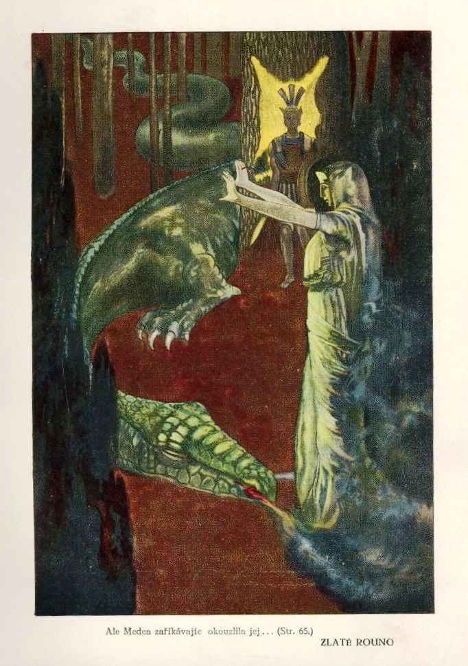 Illustration for Zlaté Rouno (1920) - Artuš Scheiner Tablo