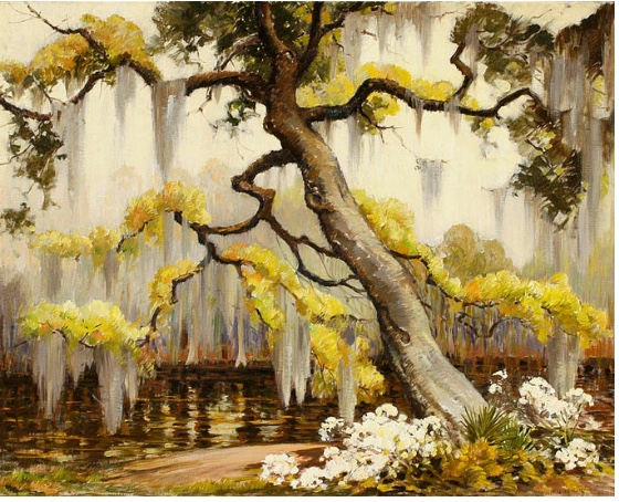 In Magnolia Gardens - Alfred Heber Hutty Tablo