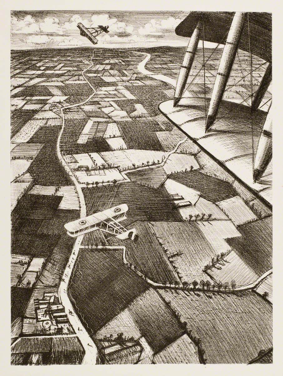 In the Air (1917) - C. R. W. Nevinson Tablo