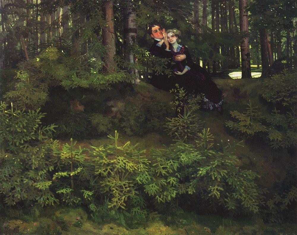 In the Forest (1914) – Konstantin Somov Tablo